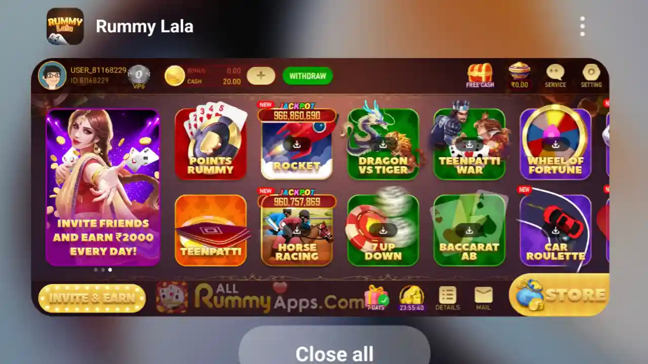 Rummy Lala App || Welcome Bonus 120₹ || रमी लाला ऐप || Withdrawal 100₹ 4 Rummy Lala Apk